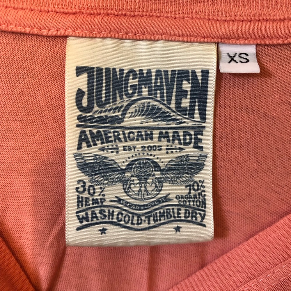 Jungmaven long sleeve Ojai tee in salmon pink